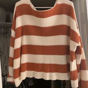 Vici stripe, cropped, off shoulder sweater
